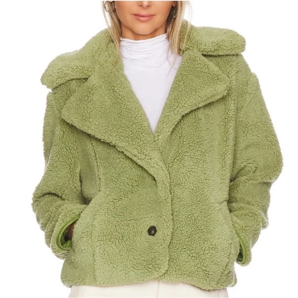 Free People‎ Joplin Cozy Sweet Pistachio Jacket Size Medium Women